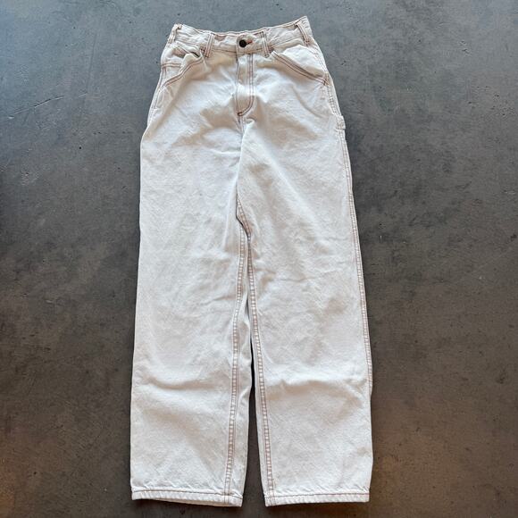 Vintage Denim - Vintage Y2k John Galt Wide Leg High Waisted White Rust Barrel Jeans Women's S